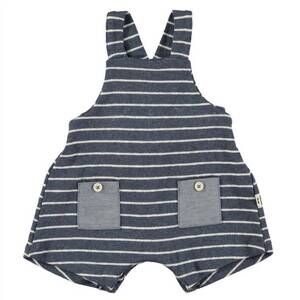 NEW PETIT INDI kid's striped two pocket overall in blue